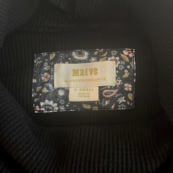 Anthropologie Maeve Black Cowl Neck Thermal Longsleeve - Picture 4 of 5